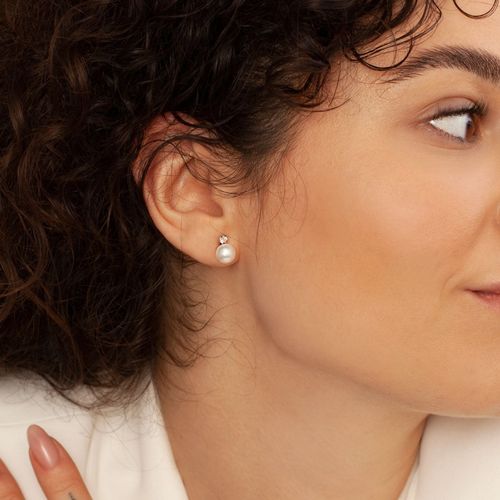 Srebrne kolczyki KDN6430 - Naturalne Perły hodowane słodkowodne na Arena.pl