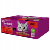 MOKRA KARMA DLA KOTA WHISKAS KLASYCZNE SMAKI W SOSIE MIX SMAKÓW 80x85G