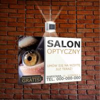 nadruk UV TABLICZKA reklamowa z lampką SZYLD 40x30 dibond SALON OPTYCZNY