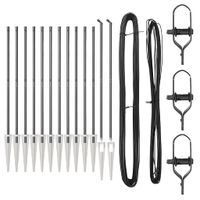 Słupki ogrodzeniowe 13 pcs Szary Ø32mm 140 cm