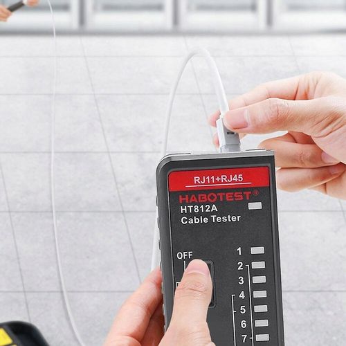 TESTER PRZEWODÓW SIECIOWYCH RJ11 RJ45 LAN SZUKACZ PAR KABLI HABOTEST HT812 na Arena.pl
