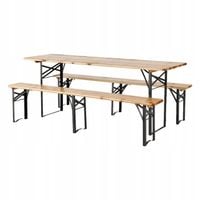 Składany stół piknikowy biesiadny z ławkami 3 elementy EKVIP