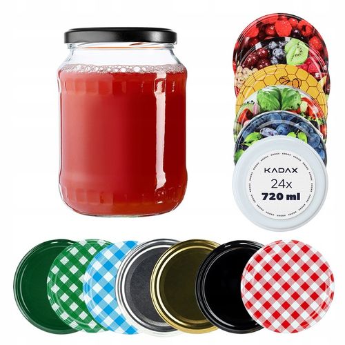 SŁOIK 720 ml SŁOIKI NA PRZETWORY MIÓD OGÓRKI WIECZKA ZAKRĘTKI 24 SZT FI 82 na Arena.pl