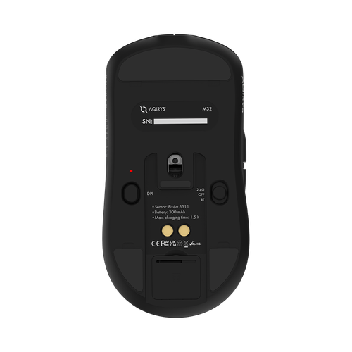 AQIRYS Myszka Dual Mode: Wirelles+Wired M32 black na Arena.pl