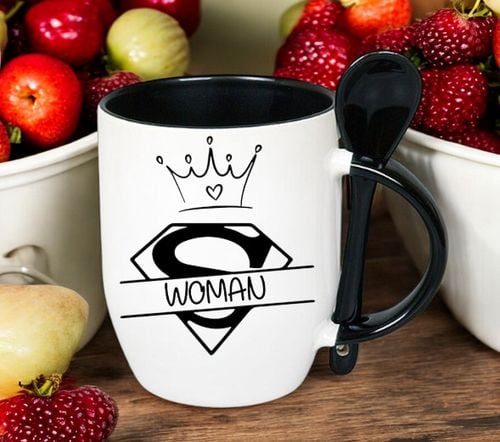 KUBEK Z ŁYŻECZKĄ PREZENT DZIEŃ KOBIET DLA KOLEŻANKI DZIEWCZYNY MAMY WZORY na Arena.pl