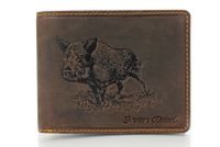 Skórzany portfel myśliwski Green Deed brązowy - Dzik D01