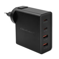 Qoltec Mocna Ładowarka GaN POWER PRO 2xUSB-C 2xUSB 130W 5-20V 1.5-5A PD
