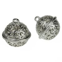 Zawieszki metalowe ażurowe ozdobne DZWONECZKI 18mm platyna 2szt.