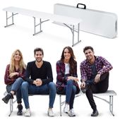 Ławka cateringowa ogrodowa składana 180 cm Plonos biała