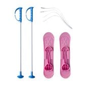 Narty Dla Dzieci Z Kijkami Master 42Cm Różowe