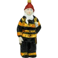 Bombka choinkowa szklana: Strażak z butlą tlenową