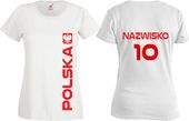 KOSZULKA DAMSKA POLSKA KIBICA Z NAZWISKIEM KSYWĄ