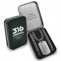 SREBRNY ŁAŃCUSZEK PANCERKA STAL + NIESMIERTELNIK