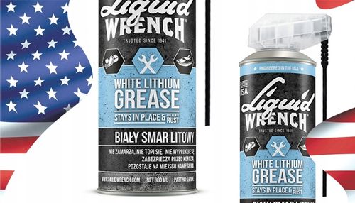 SMAR BIAŁY LITOWY W SPRAYU LIQUID WRENCH DO ZAWIASÓW KŁÓDEK 380 ml na Arena.pl