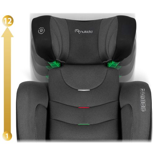 Fotelik samochodowy Nukido Louis Soft czarno-szary 15-36 kg ISOFIX na Arena.pl