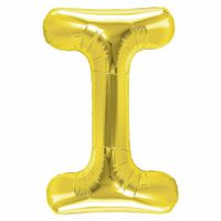 Balon foliowy litera I złoty 40 cm personalizowany własny napis z balonów