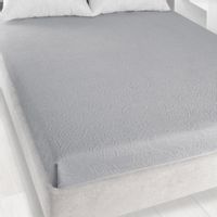 Prześcieradło frotte ŻAKARDOWE bez gumki 175x220cm PLATYNOWY