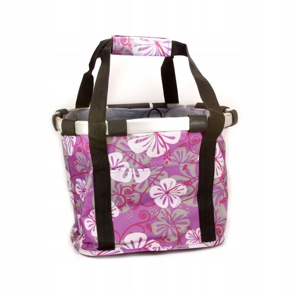 TORBA KOSZYK do ROWERU rowerowy PIKNIK purpurowy zdjęcie 1