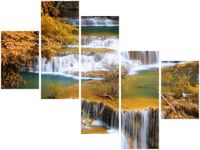 100 75CM OBRAZ 5 ELEM WODOSPAD HUAY MAE KHAMIN ŚCIENNY