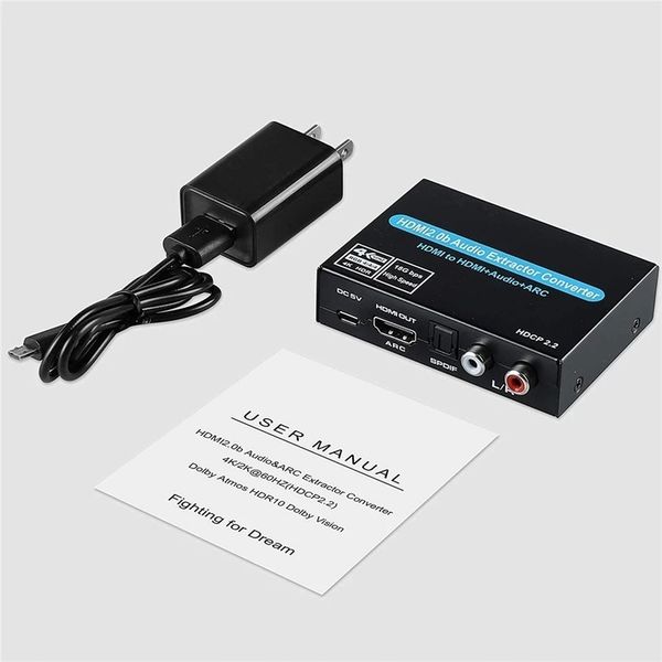 Ekstraktor HDMI 2.0 TOSLINK KONWERTER ARC 5.1 HDCP zdjęcie 2