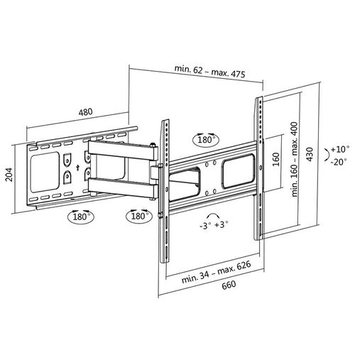 LogiLink Uchwyt ścienny LCD/LED 37-70, max. 50kg na Arena.pl