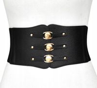Pasek Damski Elastyczny Czarny Gorset Szeroki Pas