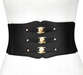 Pasek Damski Elastyczny Czarny Gorset Szeroki Pas