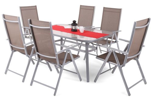 ZESTAW MEBLI IBIZA BASIC SILVER / TAUPE 6+1 (772017) na Arena.pl