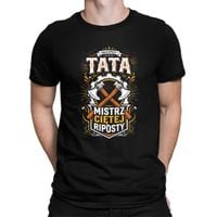 Najlepszy Tata Mistrz Ciętej Riposty - męska koszulka prezent L DLA TATY
