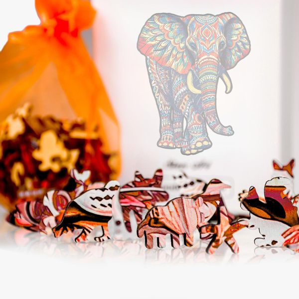 Puzzle drewniane dla dorosłych i dzieci słoń A4 178 elementów zdjęcie 4