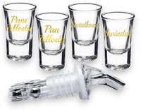 Kieliszki oszukane wesele ślub grube dno Pani Pan Świadkowa Świadek NALEWAK