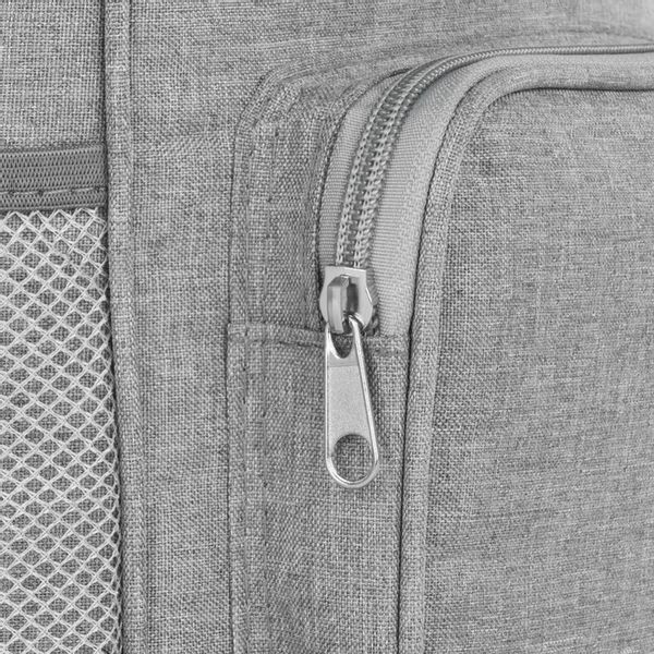 SOLIDNA TORBA TERMICZNA NA LUNCH PIKNIK 2 KOMORY + KIESZENIE PASEK SZARA zdjęcie 15