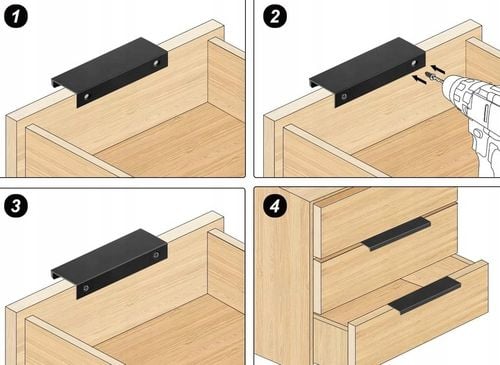 UCHWYT KRAWĘDZIOWY CZARNY 120cm UCHWYT MEBLOWY na Arena.pl