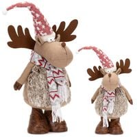 Świąteczny renifer 73 cm ozdoba pod choinkę figurka dekoracja bożonarodzeniowa