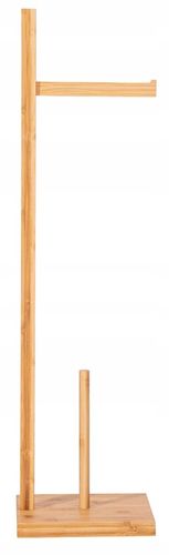 STOJAK NA PAPIER TOALETOWY ZAPAS DREWNIANY UCHWYT BAMBUSOWY DO na Arena.pl