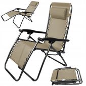 LEŻAK OGRODOWY GRAWITACYJNY SKŁADANY PLAŻOWY KRZESŁO KEMPINGOWE