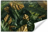 Fototapeta Do Salonu Egzotyczne LIŚCIE Styl Glamour Efekt 3D 315cm x 210cm