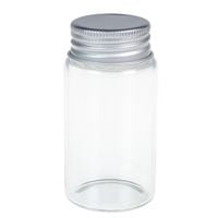 BUTELECZKA szklana 37x70mm z metalową nakrętką 1szt.