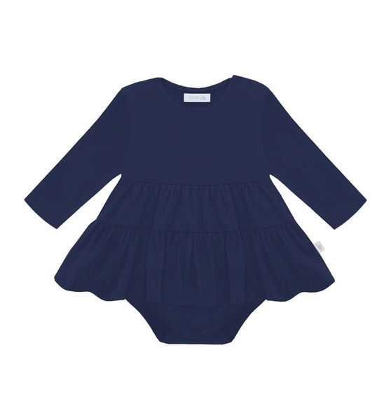 Body z sukienką granatowe z przeszyciami 68 zdjęcie 1