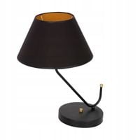Lampka Nocna VICTORIA Czarny Złoty Abażur 1xE27 50cm Do Pokoju Mieszkania