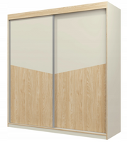 Szafa Przesuwna 200 cm Szartobeżowy + Dąb Olejowany ASTROM JR - 2 Kolory