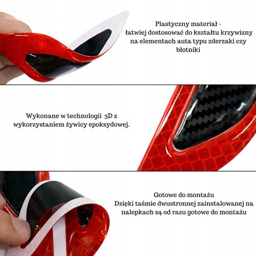 6 NAKLEJKI NALEPKI FOLIA OCHRONNA ŻYWICZNA 3D ODBLASKOWA DO SAMOCHODU na Arena.pl