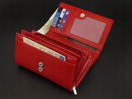 KOCHMANSKI portfel damski skórzany średni zapinany super pojemny czerwony na Arena.pl