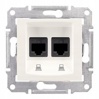 Sedna gniazdo komputerowe 2x RJ45 kat.5e UTP biały SDN4400121