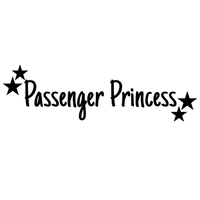 Naklejka Passenger Princess na lusterko WYTRZYMAŁA FOLIA SAMOCHODOWA 10 cm