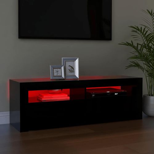 Szafka pod TV z oświetleniem LED, czarna, 120x35x40 cm na Arena.pl