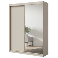 Szafa wysoka przesuwna z lustrem Fiore Plus 2D1L 180 Kaszmir/Złoty