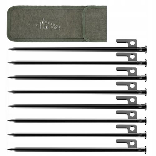 kotwy do trampoliny Solidne kotwa do ziemi 9mm 30cm 8szt z workiem czarny na Arena.pl