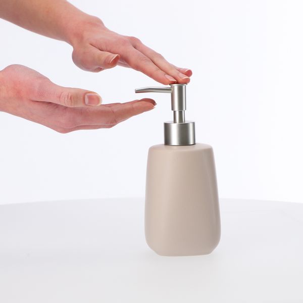 Dozownik Na Mydło Płyn Pojemnik Beżowy 2 x 400ml zdjęcie 8