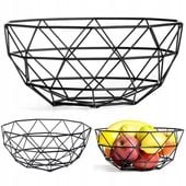 Koszyk GEOMETRYCZNY na owoce warzywa metalowy czarny kosz patera miska